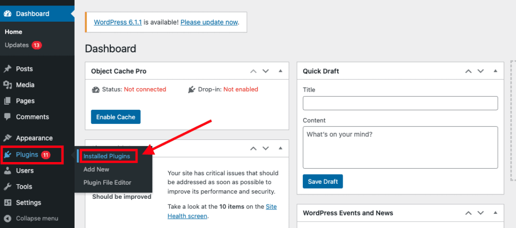 Update WordPress Plugins - Step 1